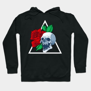 Red Flower Rose Skull Hoodie